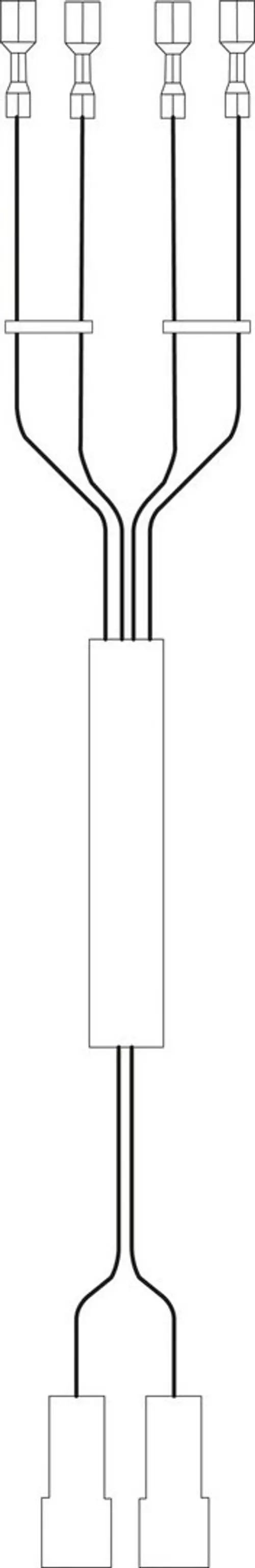 Bosch Adapterkabel mit mehreren Anschlussleitungen, die in einem Y-förmigen Design enden. Das Kabel hat mehrere aufgesteckte Verbindungen unten.